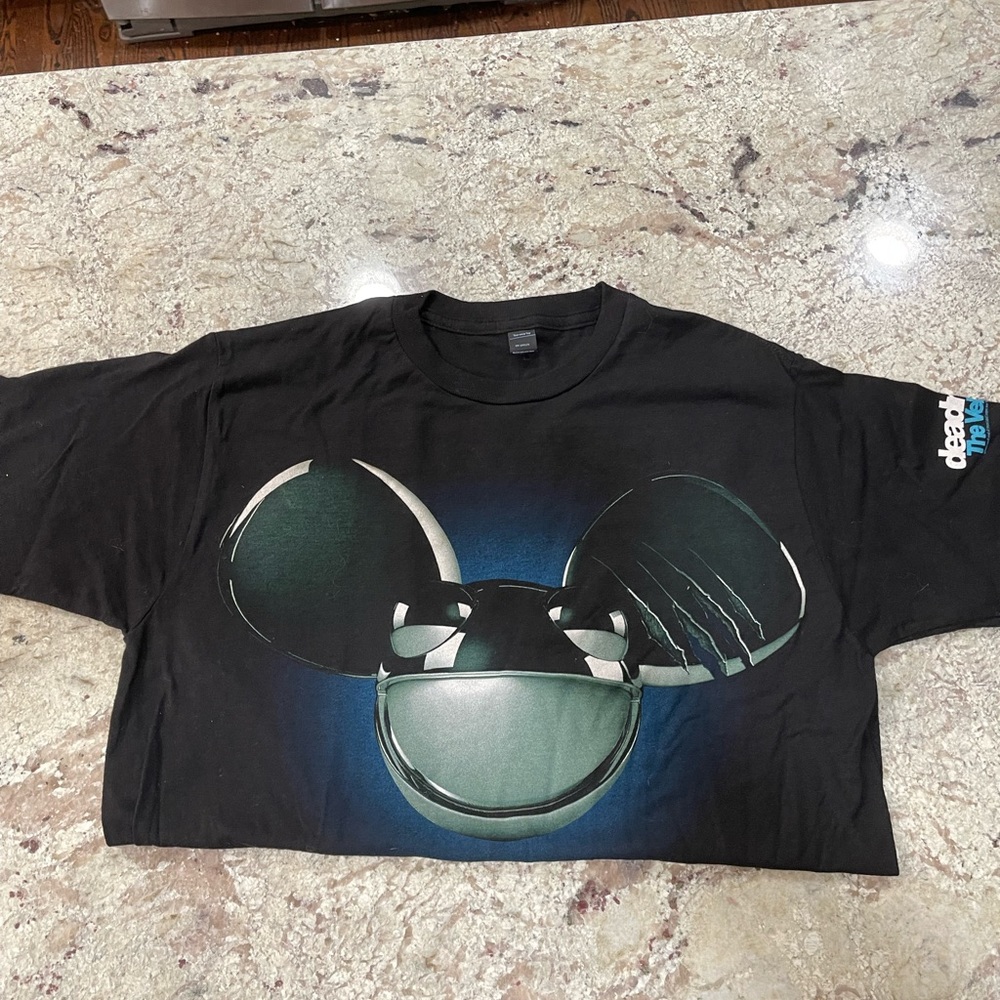 DeadMau5 Mouse Ears Black Graphic TShirt DJ Techno Dance Music Medium - Picture 2 of 4